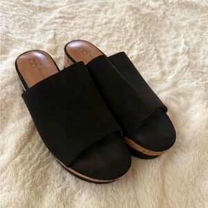 No Boundaries Black Mules with Cork Sole